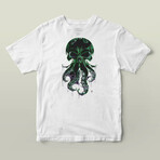 Skull Octopus Graphic Tee // White (S)