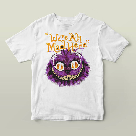 We're All Mad Here Graphic Tee // White (S)