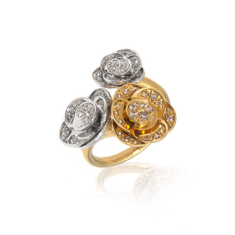 Rose 18k Yellow Gold + 18k White Gold + Diamond Ring // Store Display (Ring Size: 6.5)