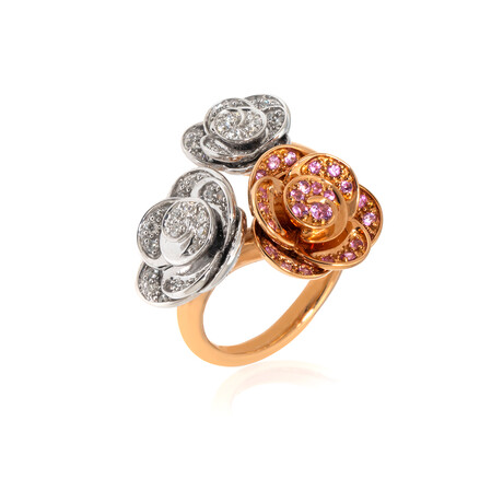 18k Rose Gold + 18k White Gold Diamond + Sapphire Ring // Ring Size: 7.5 // Store Display