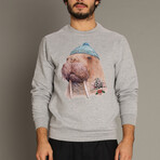 Wooop // Tattooed Walrus Sweatshirt // Gray (Small)