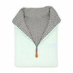 1/4 Zip Reversible Sherpa Fleece // Pale Turquoise + Panda (X-Small)