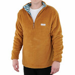 1/4 Zip Reversible Sherpa Fleece // Latte + Crest (X-Small)