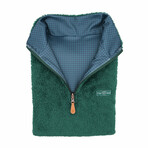 1/4 Zip Reversible Sherpa Fleece // Silver + Wave 2.0 (X-Small)