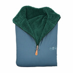 1/4 Zip Reversible Sherpa Fleece // Silver + Wave 2.0 (X-Small)