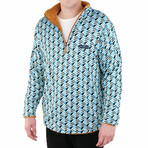 1/4 Zip Reversible Sherpa Fleece // Latte + Crest (X-Small)