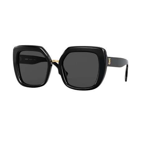 Burberry // "Charlotte" Oversized Women's Cat Eye Polarized Sunglasses // Black + Gray