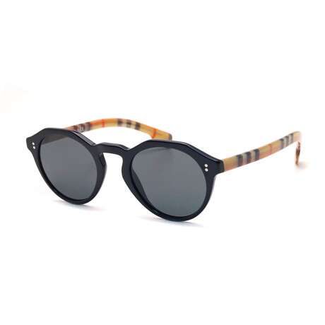 Burberry // "Bluebird" Women's Geometric Sunglasses // Black + Gray
