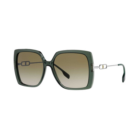 Burberry // Women's Square Sunglasses // Green + Brown