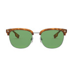 Burberry // "Aubrey" Men's Square Sunglasses // Light Havana + Green