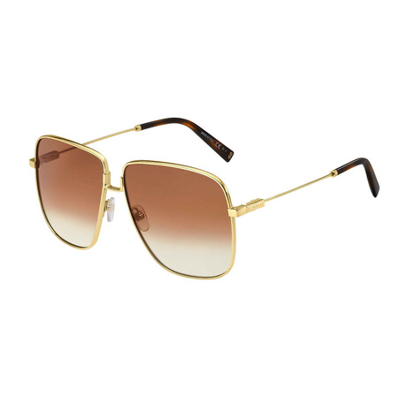 Givenchy // Unisex Square Sunglasses // Gold + Brown