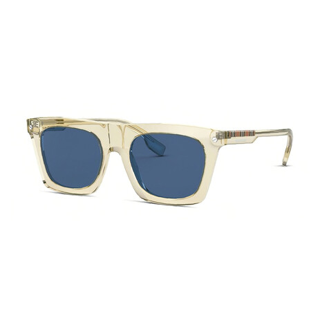 Burberry // Men's Camron Rectangle Sunglasses // Transparent Yellow + Blue