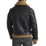 Joseph Shearling Pilot Jacket // Silky Brown + Ginger Curly Wool (Small)
