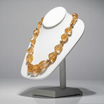 Genuine Large Rutilated Quartz Faceted Beaded Necklace