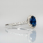 Genuine Blue Sapphire + 34 count Diamond 18K White Gold Ring (5)