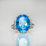 Genuine Blue Topaz 14K White Gold Ring (7)