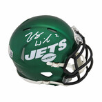 Zach Wilson // New York Jets //  Signed Riddell Speed Mini Helmet (Beckett) // Green
