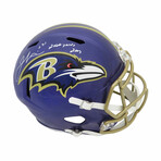 Jamal Lewis// Baltimore Ravens // Signed Riddell FLASH Full Size Speed Replica Helmet w/ "2,066 Yds 2003" Inscription