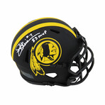 Joe Theismann // Signed Washington Redskins Eclipse Black Matte Riddell Speed Mini Helmet w/83 MVP