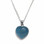 Genuine Polished Aquamarine Heart with 18" Chain v.1