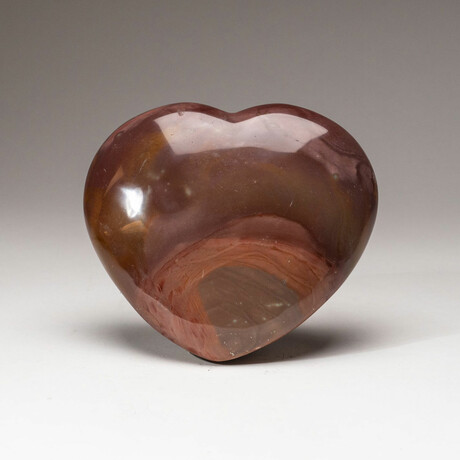 Genuine Polished Polychrome Jasper Heart with Acrylic Display Stand