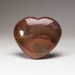 Genuine Polished Polychrome Jasper Heart with Acrylic Display Stand