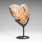 Genuine Red Crazy Lace Heart on Metal Stand