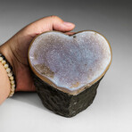 Genuine Agate and Druzy Quartz Geode Heart