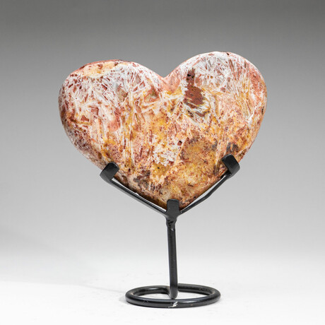 Genuine Red Crazy Lace Heart on Metal Stand