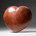 Genuine Polished Red Ocean Jasper Heart with Acrylic Display Stand