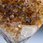 Genuine Citrine Crystal Cluster Heart with Calcite Crystal with Acrylic Display Stand