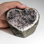 Genuine Druzy Quartz and Goethite Geode Heart