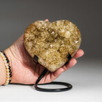 Genuine Citrine Crystal Clustered Heart on Metal Stand v.2