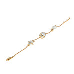 Baie Des Anges 18K Yellow Gold Diamond + Pearl Bracelet // 6" // Store Display