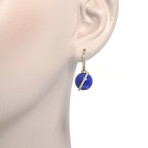 Baie Des Anges 18K Yellow Gold Diamond + Lapis Lazuli Earrings I // Store Display
