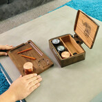 Stash & Roll Combo // Black Walnut Classic Rolling Tray + Red Oak Decorative Box