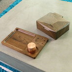 Stash & Roll Combo // Black Walnut Classic Rolling Tray + Red Oak Decorative Box