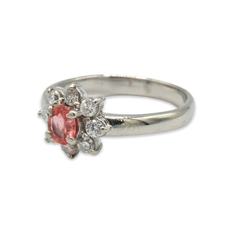 Platinum Diamond + Pink Sapphire Ring // Ring Size: 6.25 // Pre-Owned