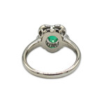 Platinum Diamond + Emerald Ring // Ring Size: 5.5 // Pre-Owned