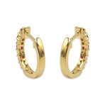 14K Yellow Gold Diamond + Ruby Earrings // Pre-Owned