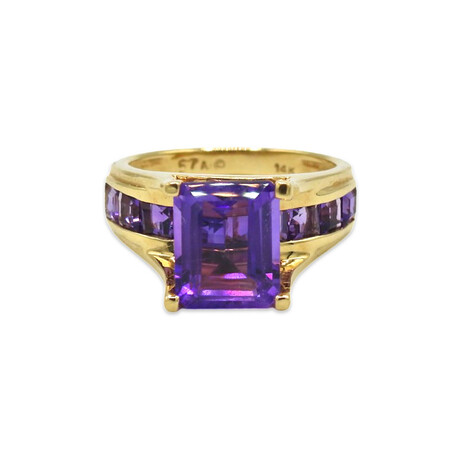 14K Yellow Gold + Amethyst Ring // Ring Size: 7 // Pre-Owned