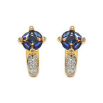 14K Yellow Gold Diamond + Sapphire Earrings // Pre-Owned