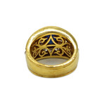 18K Yellow Gold Diamond + Sapphire Ring // Ring Size: 7 // Pre-Owned