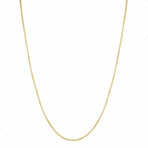 Round Box Link Chain Necklace 10K Gold // 1mm (16")