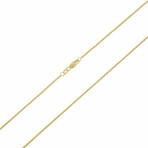 Round Box Link Chain Necklace 10K Gold // 1mm (16")