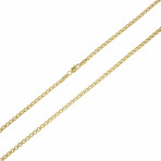 Round Box Link Chain Necklace 10K Gold // 2.5mm (18")