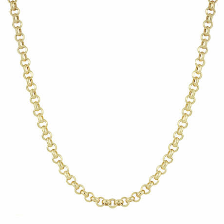 Diamond Cut Rolo Link Chain Necklace 10k Gold // 7mm (22")