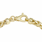 Diamond Cut Round Wheat Bracelet 14k Semi-Solid Gold // 5.3mm // 8.75"