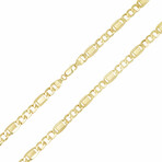 Men's Mariner Bar Curb Link Chain 14k Gold // 22"