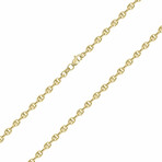 Puffed Anchor Mariner Link Chain Necklace 14k Gold // 4.5mm (20")